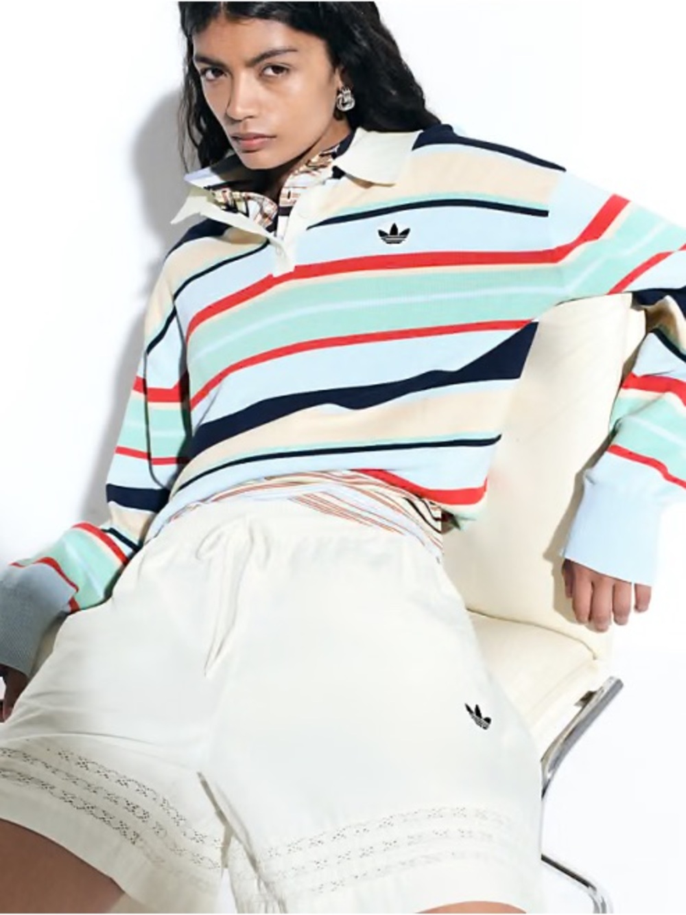 Adidas Originals x ASOS rugby top in striped knit NWT Small